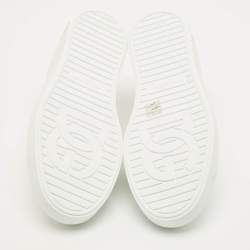 Pre Owned حذاء رياضي دولتشي أند غابانا بورتوفينو جلد أبيض عنق منخفض مقاس 44