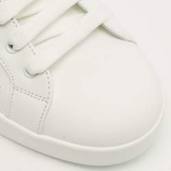 Pre Owned حذاء رياضي دولتشي أند غابانا بورتوفينو جلد أبيض عنق منخفض مقاس 44