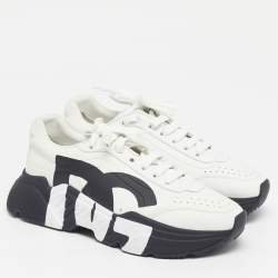 Pre Owned حذاء رياضي دولتشي أند غابانا داي ماستر منخفض جلد أبيض/أسود مقاس 41