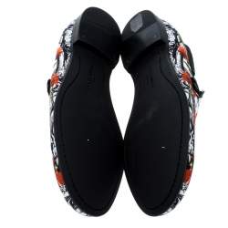 Pre Owned Dolce & Gabbana Multicolor Printed Bull And Majolica Canvas Amalfi Smoking Slippers Size 41