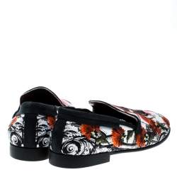 Pre Owned Dolce & Gabbana Multicolor Printed Bull And Majolica Canvas Amalfi Smoking Slippers Size 41
