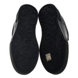 Pre Owned Dolce & Gabbana Black Leather Miami Logo Trainer Sneakers Size 41