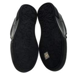 Pre Owned حذاء رياضي دولتشي أند غابانا ترينر شعار ميامي جلد أسود مقاس 43.5