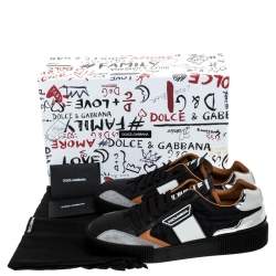 Dolce & Gabbana Multicolor Leather And Fabric New Miami Low Top Sneakers Size 43.5