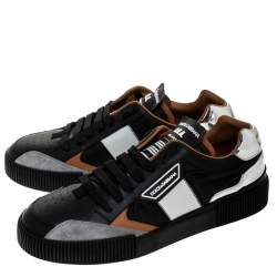 Dolce & Gabbana Multicolor Leather And Fabric New Miami Low Top Sneakers Size 43.5