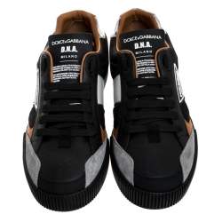 Dolce & Gabbana Multicolor Leather And Fabric New Miami Low Top Sneakers Size 43.5