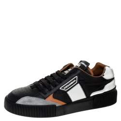 Pre Owned Dolce & Gabbana Multicolor Leather And Fabric New Miami Low Top Sneakers Size 40