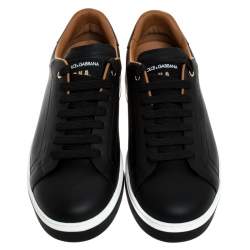 Dolce & Gabbana Black Leather Low Top Sneakers Size 40