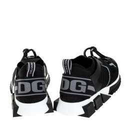 Dolce & Gabbana Black Leather and Mesh Sorrento Trekking Sneakers Size 42.5