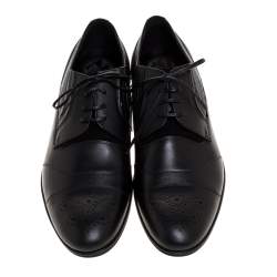 Dolce & Gabbana Black Leather Wing Tip Lace Up Oxfords Size 45