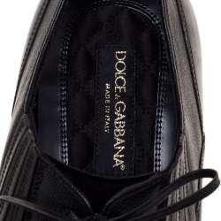 Dolce & Gabbana Black Leather Wing Tip Lace Up Oxfords Size 45