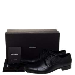 Dolce & Gabbana Black Leather Wing Tip Lace Up Oxfords Size 45