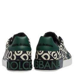 مملوكة مسبقًا حذاء رياضي دولتشي آند غابانا برقبة منخفضة جلد بطبعة دي جي مانيا متعدد الألوان مقاس 44