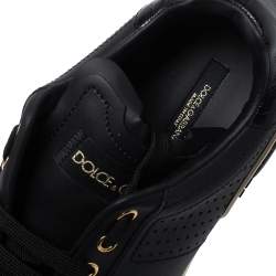 Dolce and Gabbana Black Leather Sneakers Size 42.5
