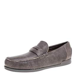 مملوكة مسبقًا حذاء لوفرز دولتشي أند غابانا نوفا جلد بني مقاس 43