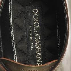Dolce & Gabbana Metallic Green Patent Leather Oxfords Size 42.5
