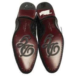 Dolce & Gabbana Black Lace Fabric Lace Up Oxfords Size 42