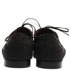 Dolce & Gabbana Black Lace Fabric Lace Up Oxfords Size 42