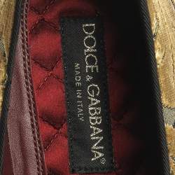 Pre Owned Dolce & Gabbana Green Velvet Brocade Smoking Slippers Size 44