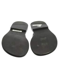 Pre Owned Dolce & Gabbana Black Croc Leather Criss Cross Flat Slide Sandals Size 42