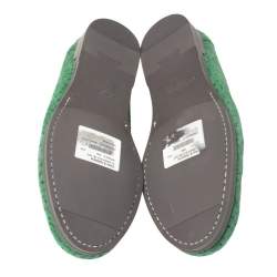 مملوكة مسبقًا Dolce & Gabbana Green Textured Nubuck Genova Loafers Size 42.5