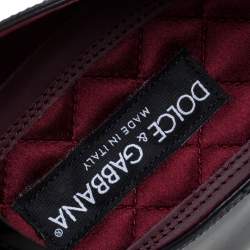 Pre Owned Dolce & Gabbana Black Leather Spazzolato Studded Derby Size 45