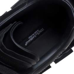 Pre Owned Dolce & Gabbana Black Suede And Leather Super King Low Top Sneakers Size 40