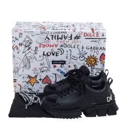 Pre Owned Dolce & Gabbana Black Suede And Leather Super King Low Top Sneakers Size 40