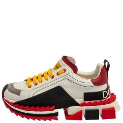 Dolce & Gabbana Multicolor Leather/Suede Super King Sneakers Size 42