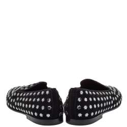 Pre Owned Dolce & Gabbana Black Suede Fusible Stars Embellished Loafers Size 42