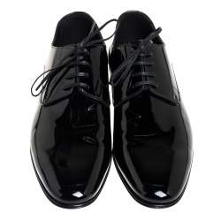 Pre Owned Dolce & Gabbana Black Patent Leather Lace Up Derby Size 43
