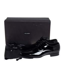 Pre Owned Dolce & Gabbana Black Patent Leather Lace Up Derby Size 43