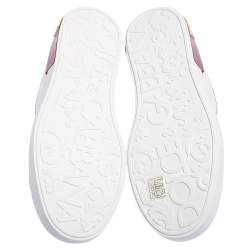 مملوكة مسبقًا Dolce & Gabbana White Leather Portofino Low Top Sneakers Size 41
