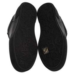 Pre Owned Dolce & Gabbana Black Leather Miami Low Top Sneakers Size 46
