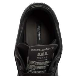 Pre Owned Dolce & Gabbana Black Leather Miami Low Top Sneakers Size 46