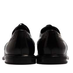 Pre Owned Dolce & Gabbana Black Brogue Leather Michelangelo Lace Up Derby Size 44.5