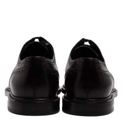 مملوكة مسبقًا Dolce & Gabbana Black Brogue Leather Michelangelo Lace Up Derby Size 43
