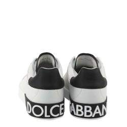 مملوكة مسبقًا Dolce & Gabbana Black/White Portofino Sneakers Size EU 43.5