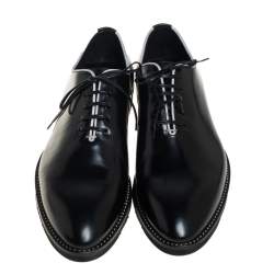 Pre Owned Dolce & Gabbana Black Leather Lace Up Derby Size 45