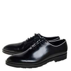 Pre Owned Dolce & Gabbana Black Leather Lace Up Derby Size 45