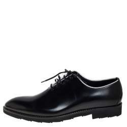 Pre Owned Dolce & Gabbana Black Leather Lace Up Derby Size 45