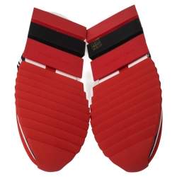 مملوكة مسبقًا Dolce & Gabbana Red Knit Fabric Sorrento Slip On Sneakers Size 43