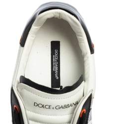 مملوكة مسبقًا Dolce & Gabbana Black/White Leather Portofino 1984 Low Top Sneakers Size 42