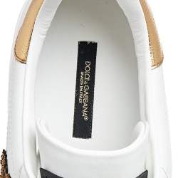مملوكة مسبقًا Dolce & Gabbana White Leather Portofino Lace Up Sneakers Size 46