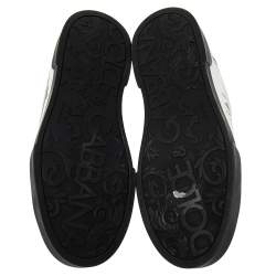 Dolce & Gabbana White/Black Leather Portofino Lace Up Sneakers Size 42