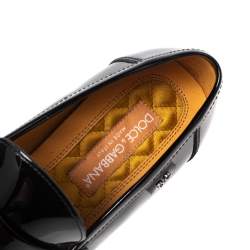 Pre Owned Dolce & Gabbana Black Patent Leather Penny Loafers Size 41