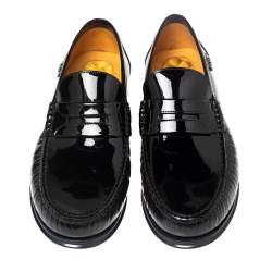 Pre Owned Dolce & Gabbana Black Patent Leather Penny Loafers Size 41