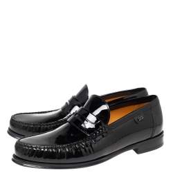 Pre Owned Dolce & Gabbana Black Patent Leather Penny Loafers Size 41