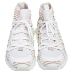 Pre Owned حذاء رياضي دولتشي أند غابانا سورينتو قماش بيج/أبيض بالشعار مقاس 42