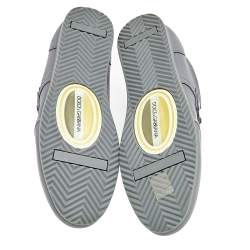 Pre Owned Dolce & Gabbana Grey Perforated Leather and Suede Low Top Sneakers Size 43